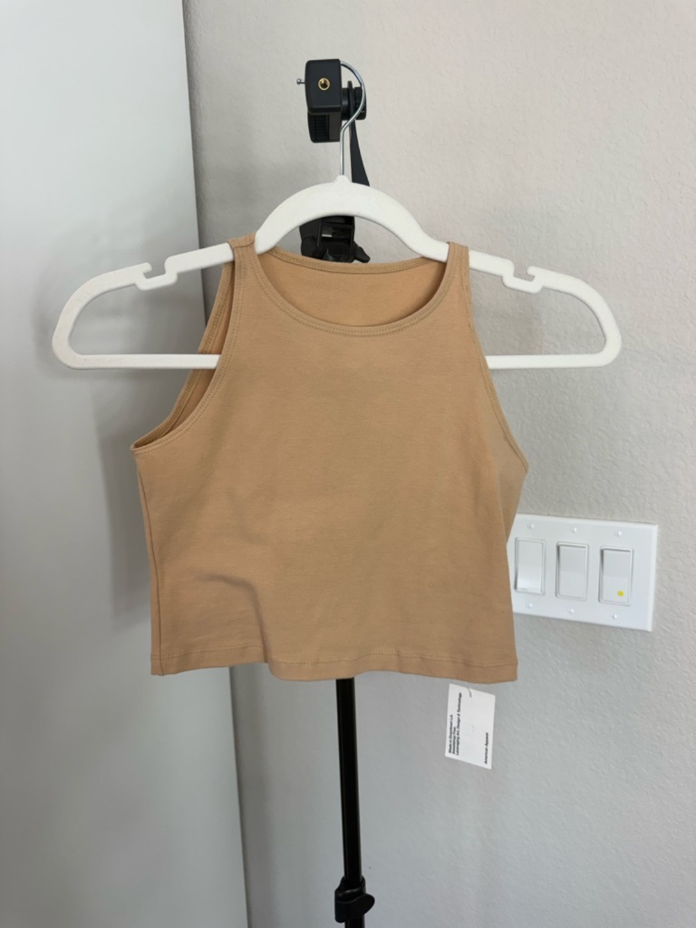 Women’s Sleeveless Tank Top in Beige - Classic Crop